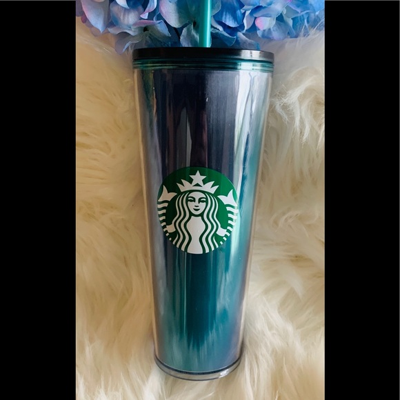 Starbucks 2021 Limited Release Ombre Blue Iridescent Tumbler Cold Cup Venti 24oz - Picture 6 of 15